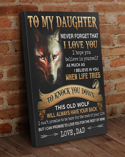 CANVAS FOR DAUGHTER - BEST GIFT FROM DAD - TW07-00 (SKU2605-29)