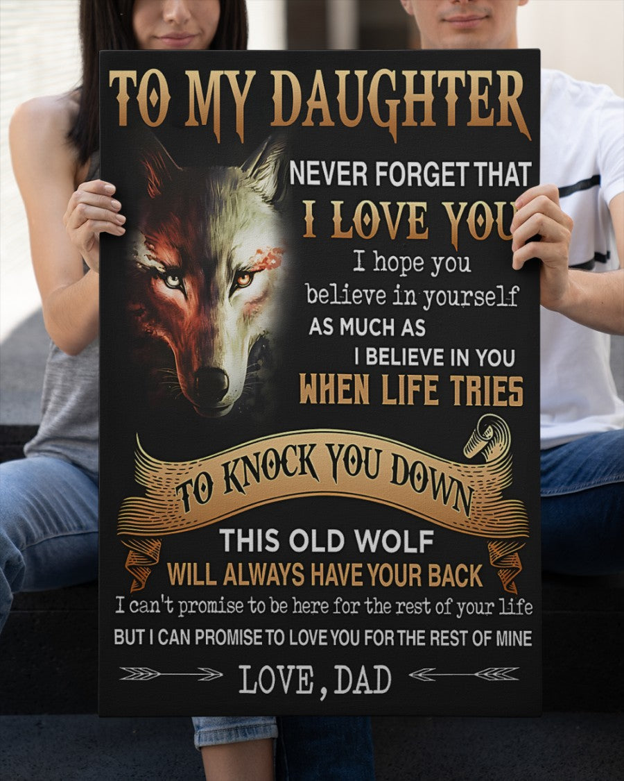 CANVAS FOR DAUGHTER - BEST GIFT FROM DAD - TW07-00 (SKU2605-29)