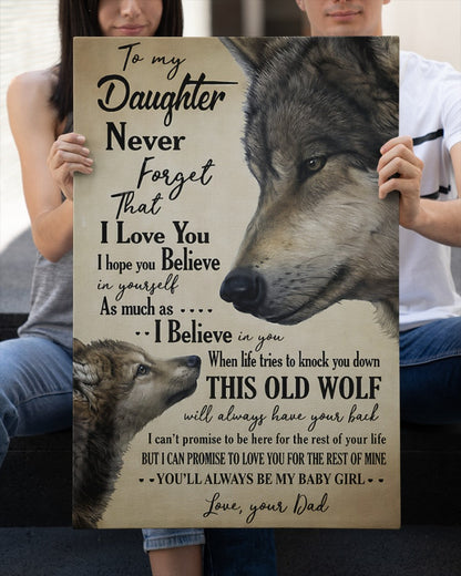 CANVAS FOR DAUGHTER - BEST GIFT FROM DAD - TW07-00 (SKU2605-51)