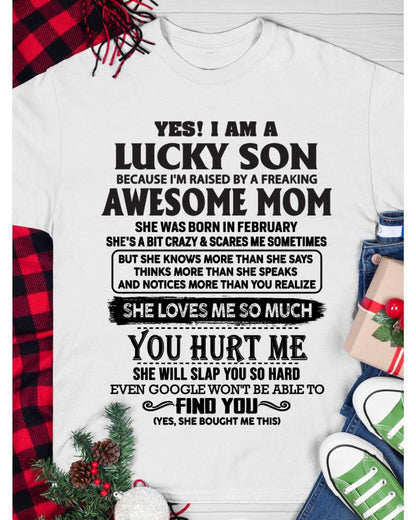February - Yes! I'm A Lucky Son - Perfect Gift For Your Son (SKU-LKW-02)