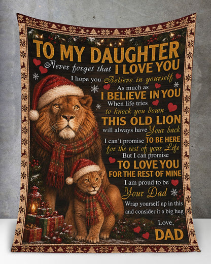 Merry Christmas Blanket Gift for Your Daughter From Dad - Noel (SKU2607-247)