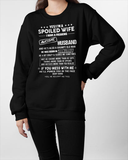 January - Spoiled Wife - Perfect gift for your wife (SKU26T-01116-01)