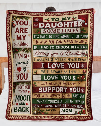 Merry Christmas Blanket Gift for Your Daughter From Mom- Noel (SKU2607-246)