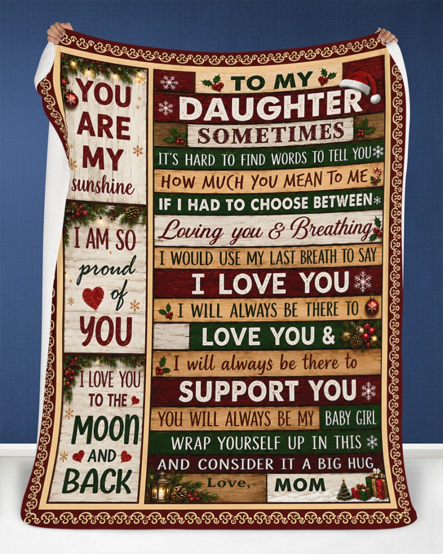 Merry Christmas Blanket Gift for Your Daughter From Mom- Noel (SKU2607-246)