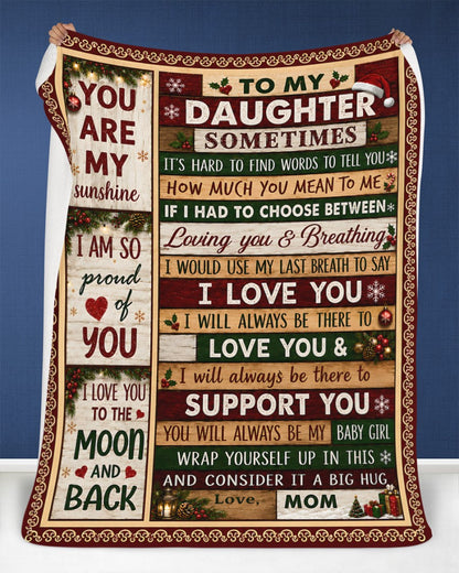 Merry Christmas Blanket Gift for Your Daughter From Mom- Noel (SKU2607-246)