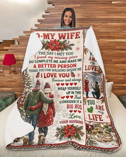 Merry Christmas Blanket Gift for Your Wife From Husband - Noel (SKU2607-245)