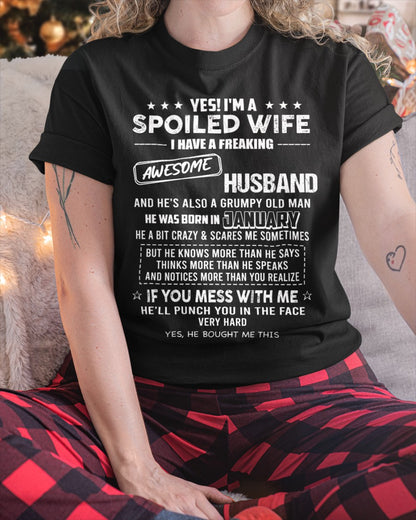 January - Spoiled Wife - Perfect gift for your wife (SKU26T-01116-01)