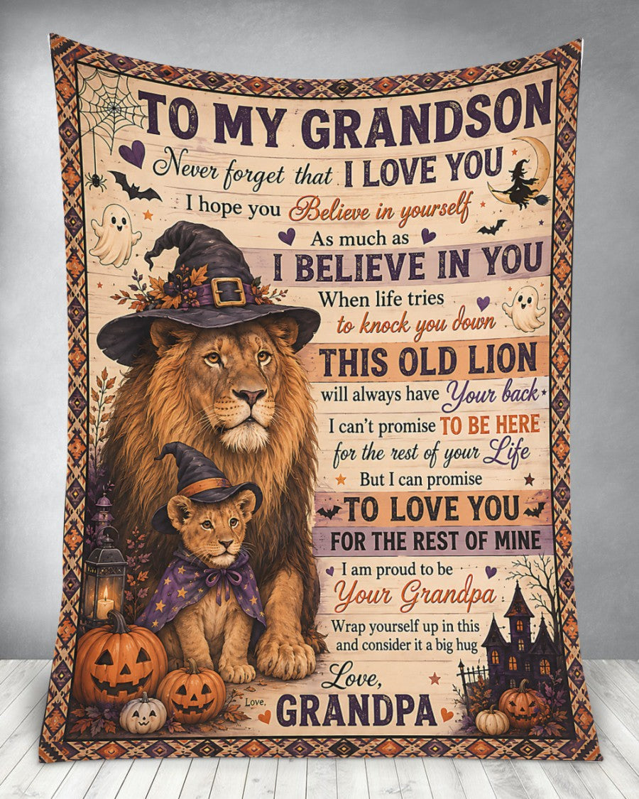 Halloween Blanket Gift for Your Grandson - From Grandpa (SKU2607-243)