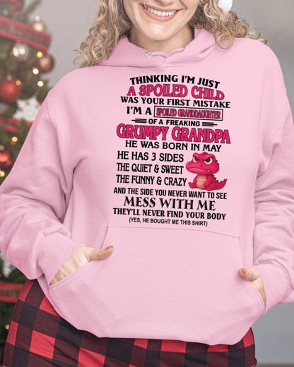 MAY - SPOILED GRANDDAUGHTER OF A GRUMPY GRANDPA - GIFT FOR GRANDDAUGHTER - tw0705 (SKU09-45-05)