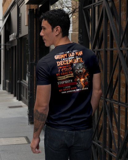 DECEMBER - GRUMPY OLD MAN - BIRTHDAY T-SHIRT FOR MEN - NTTD12 (SKU26T-01132-12)