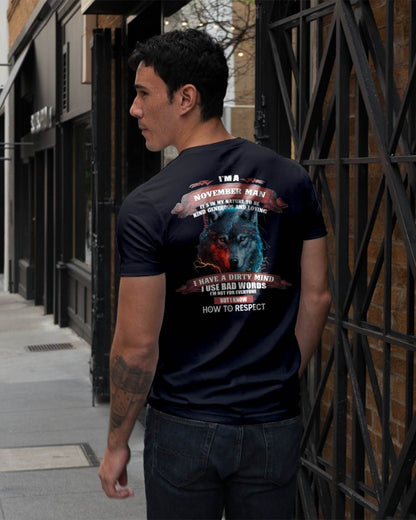 NOVEMBER - KNOW HOW TO RESPECT - BIRTHDAY T-SHIRT FOR MEN - NTTD11 (SKU12-162-11)