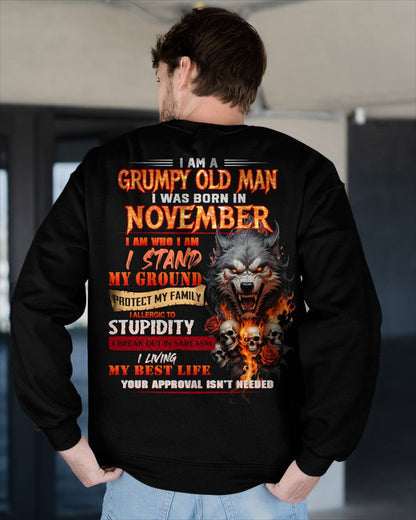 NOVEMBER - GRUMPY OLD MAN - BIRTHDAY T-SHIRT FOR MEN - NTTD11 (SKU26T-01132-11)