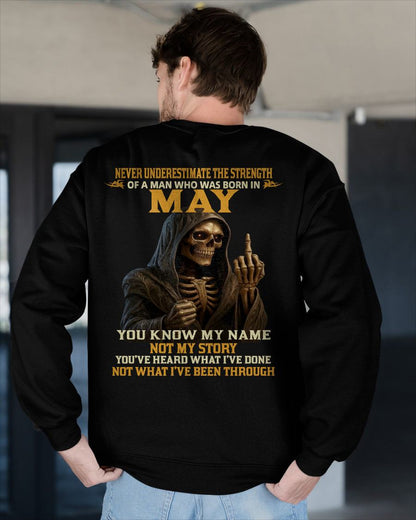 MAY - NEVER UNDERESTIMATE - BIRTHDAY T-SHIRT FOR MEN - NTTD05 (SKU26T-01-06-05)