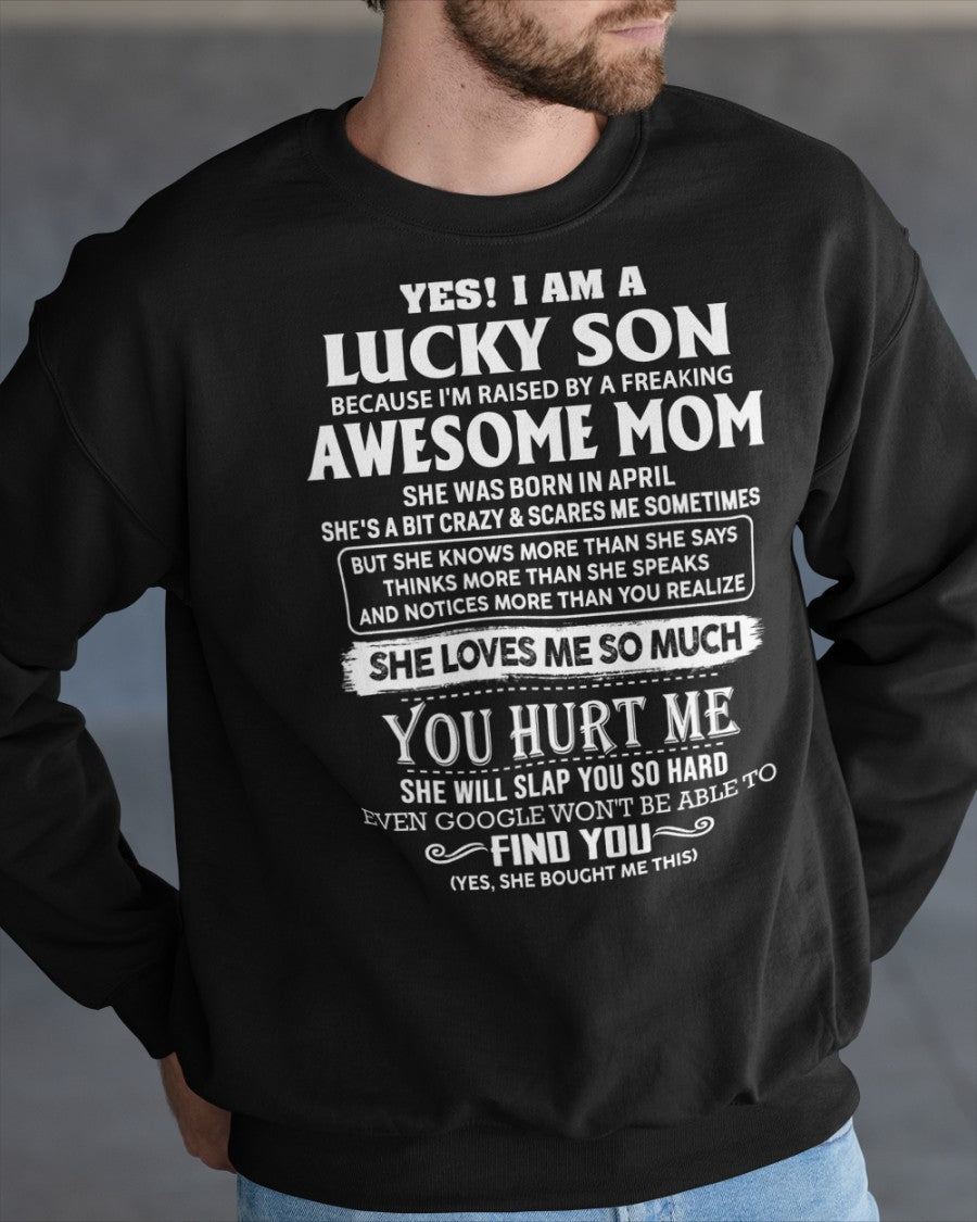 April - Awesome mom - Perfect gift for your Lucky Son (SKU10-100-04)
