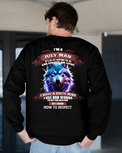 JULY - KNOW HOW TO RESPECT - BIRTHDAY T-SHIRT FOR MEN - NTTD07 (SKU12-312-07)