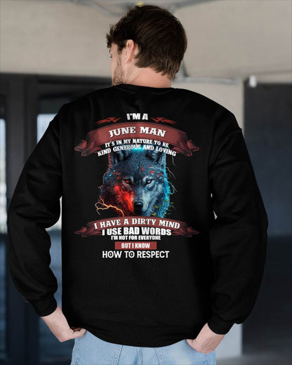 JUNE - KNOW HOW TO RESPECT - BIRTHDAY T-SHIRT FOR MEN - NTTD06 (SKU12-162-06)