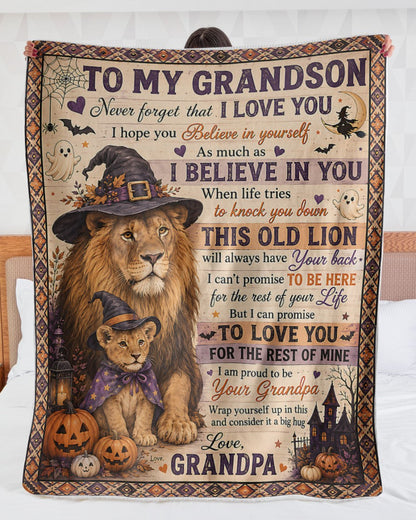 Halloween Blanket Gift for Your Grandson - From Grandpa (SKU2607-243)