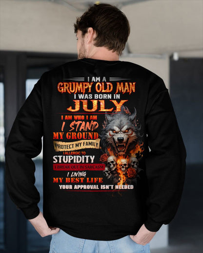 JULY - GRUMPY OLD MAN - BIRTHDAY T-SHIRT FOR MEN - NTTD07 (SKU26T-01132-07)
