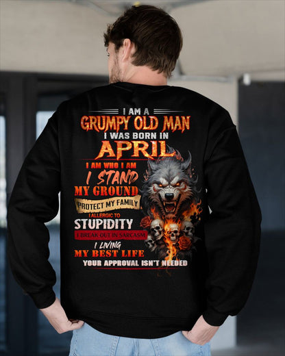 APRIL - GRUMPY OLD MAN - BIRTHDAY T-SHIRT FOR MEN - NTTD04 (SKU26T-01132-04)