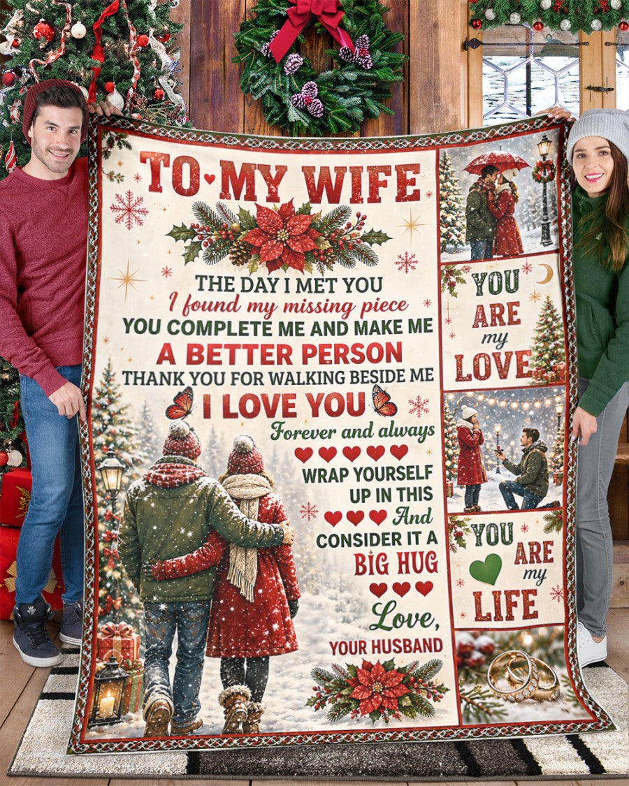 Merry Christmas Blanket Gift for Your Wife From Husband - Noel (SKU2607-245)