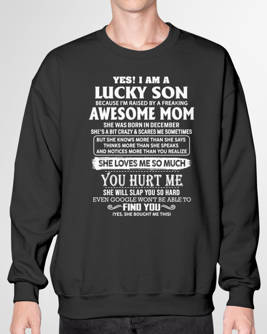 December - Awesome mom - Perfect gift for your Lucky Son (SKU10-100-12)