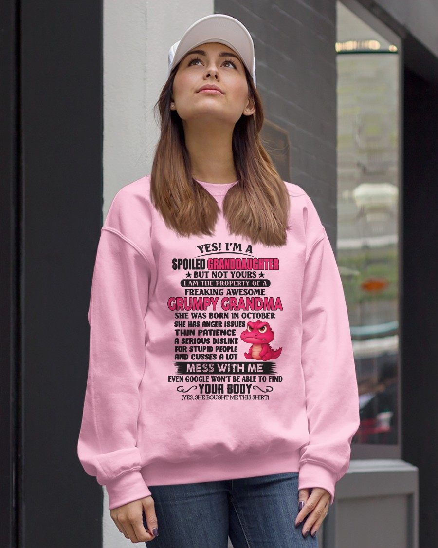 OCTOBER - YES, I'M A SPOILED GRANDDAUGHTER - GIFT FROM GRANDMA - tw0710 (SKU09-96-10)