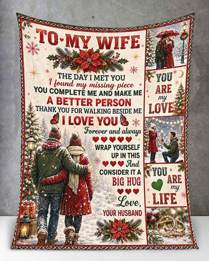 Merry Christmas Blanket Gift for Your Wife From Husband - Noel (SKU2607-245)