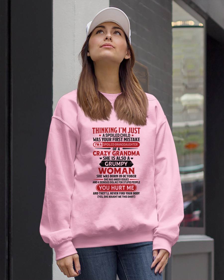 OCTOBER - TO MY GRANDDAUGHTER - SPOILED GRANDDAUGHTER - GIFT FROM GRANDMA - tw0710 (SKU10-117-10)