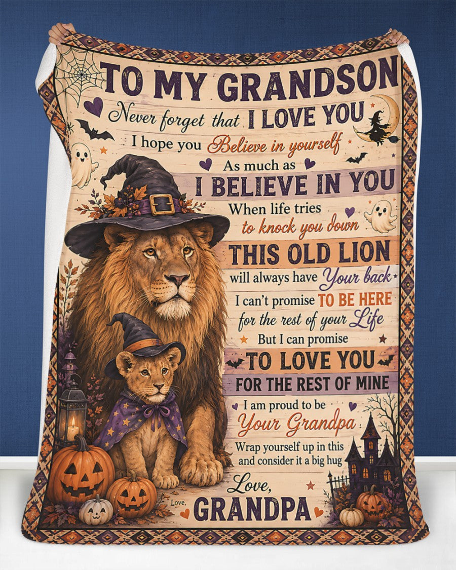 Halloween Blanket Gift for Your Grandson - From Grandpa (SKU2607-243)