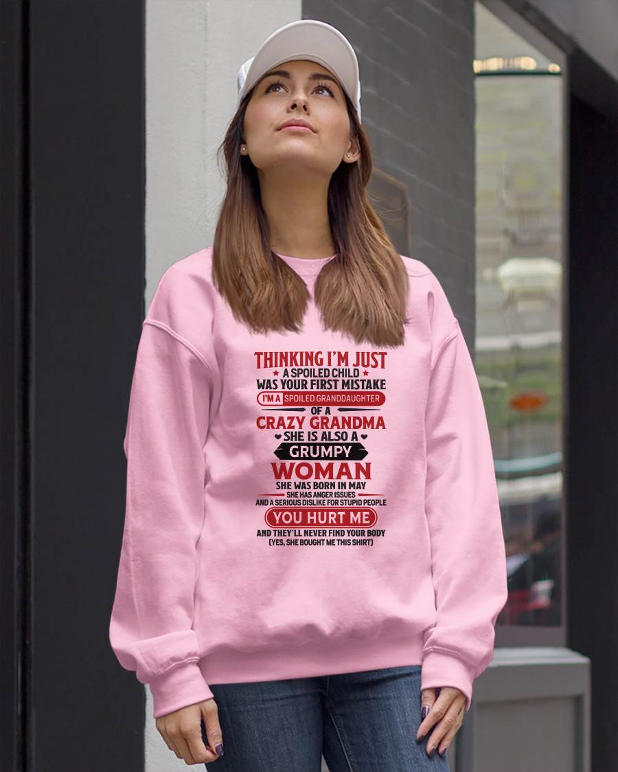 MAY - TO MY GRANDDAUGHTER - SPOILED GRANDDAUGHTER - GIFT FROM GRANDMA - tw0705 (SKU10-117-05)