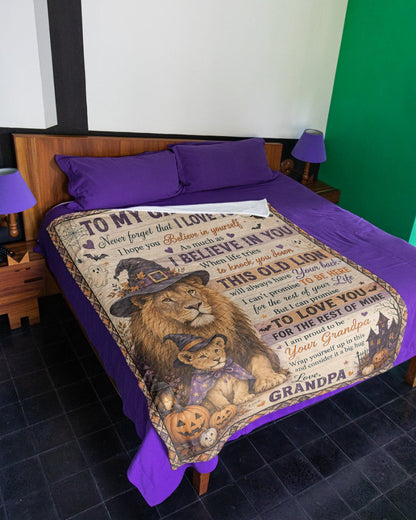 Halloween Blanket Gift for Your Grandson - From Grandpa (SKU2607-243)