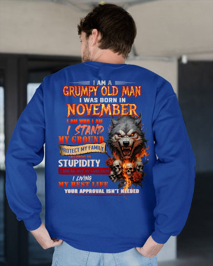 NOVEMBER - GRUMPY OLD MAN - BIRTHDAY T-SHIRT FOR MEN - NTTD11 (SKU26T-01132-11)