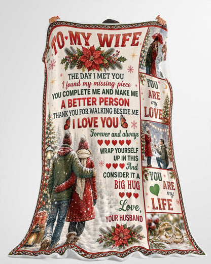 Merry Christmas Blanket Gift for Your Wife From Husband - Noel (SKU2607-245)