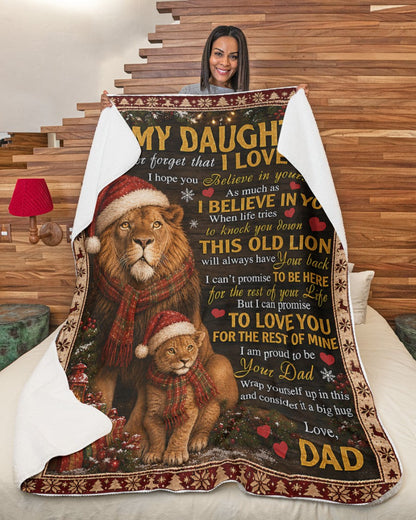 Merry Christmas Blanket Gift for Your Daughter From Dad - Noel (SKU2607-247)