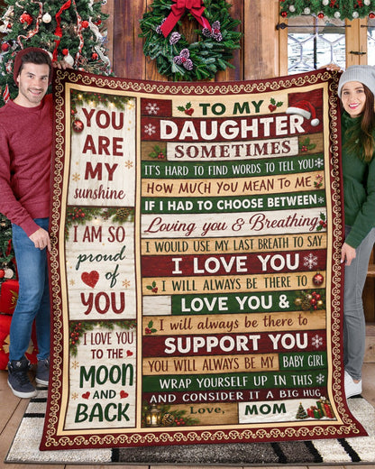Merry Christmas Blanket Gift for Your Daughter From Mom- Noel (SKU2607-246)