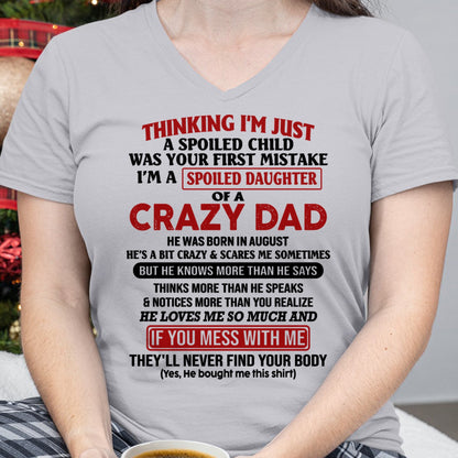 Spoiled Daughter of a Crazy September Dad Shirt – Birthday Gift From Dad / Man - tw0709 (SKU-TDD-SPOILED-09)