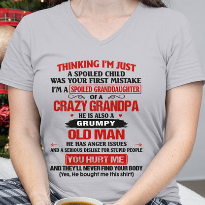 Spoiled Granddaughter of a Crazy Grandpa Shirt – Birthday Gift from Grandpa / Man - tw00 (SKU12-200-00)